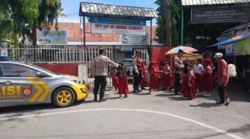 Polres Pelabuhan Makassar Tingkatkan Strong Point Pagi Hari, Pelajar Jadi Prioritas Keselamatan