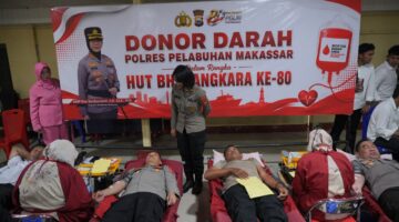 Semarak Hari Bhayangkara ke-80, Polres Pelabuhan Makassar Donorkan 84 Kantong Darah untuk Masyarakat