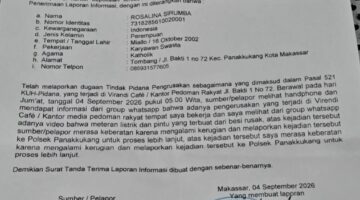 Cafe di Jl. AP Pettarani Makassar Dirusak Orang Tak Dikenal, Pemilik Resmi Lapor Polisi