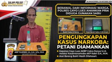 Berawal dari Informasi Warga, Polres Gayo Lues Amankan Pria Diduga Gunakan Sabu”